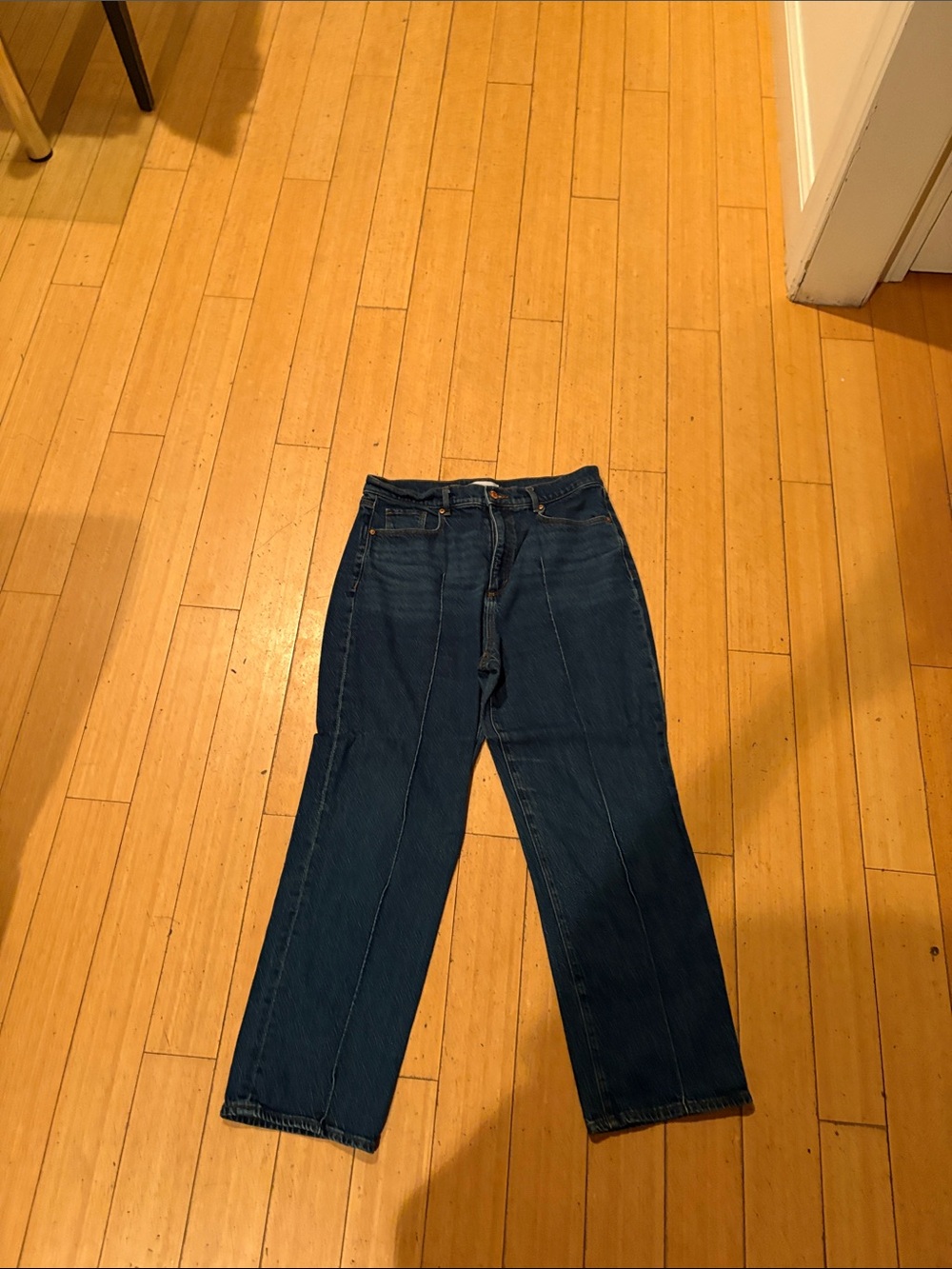LOFT women’s size 12 dark Blue Relaxed Straight Jeans
